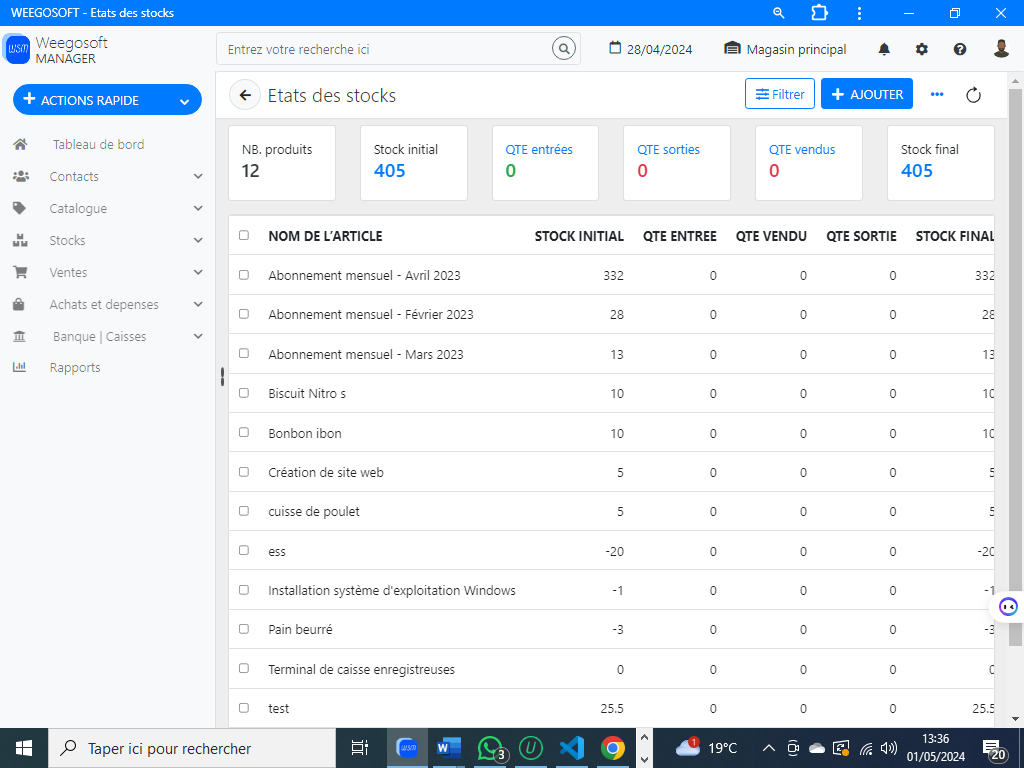 Weegosoft Manager – Application de gestion